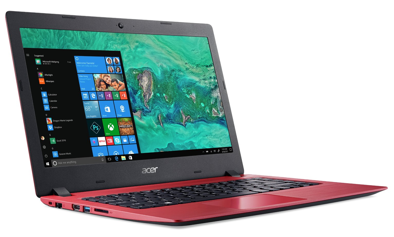 Acer Aspire 1 14 Inch Celeron 4GB 64GB Cloudbook - Red