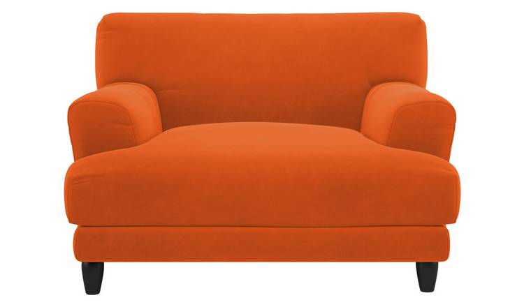 Orange velvet 2025 cuddle chair