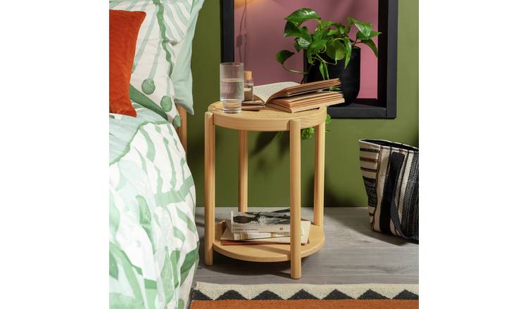 Habitat Simone Round Rattan Bedside Table