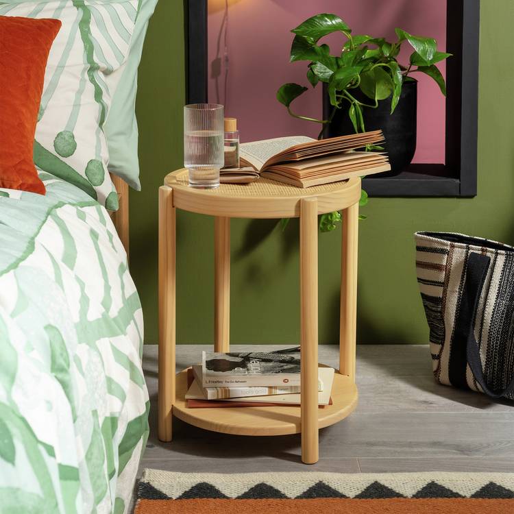 Habitat Simone Round Rattan Bedside Table 0