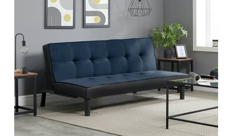 Dark deals blue futon