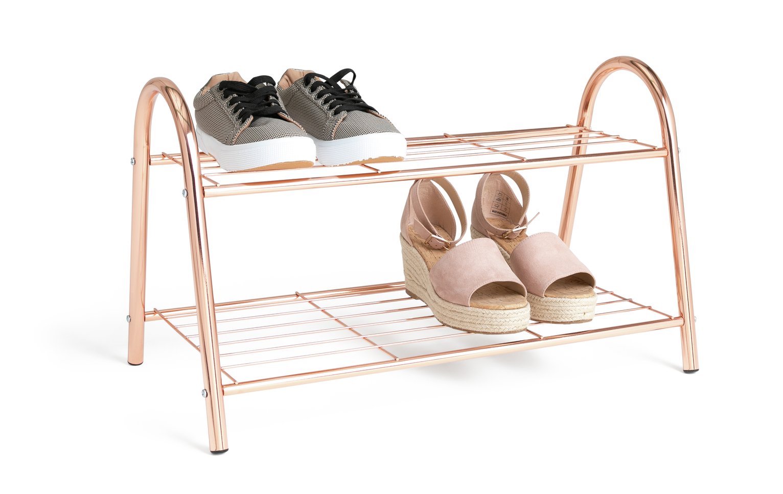 Habitat Boutique 2 Tier Shoe Rack - Rose Gold