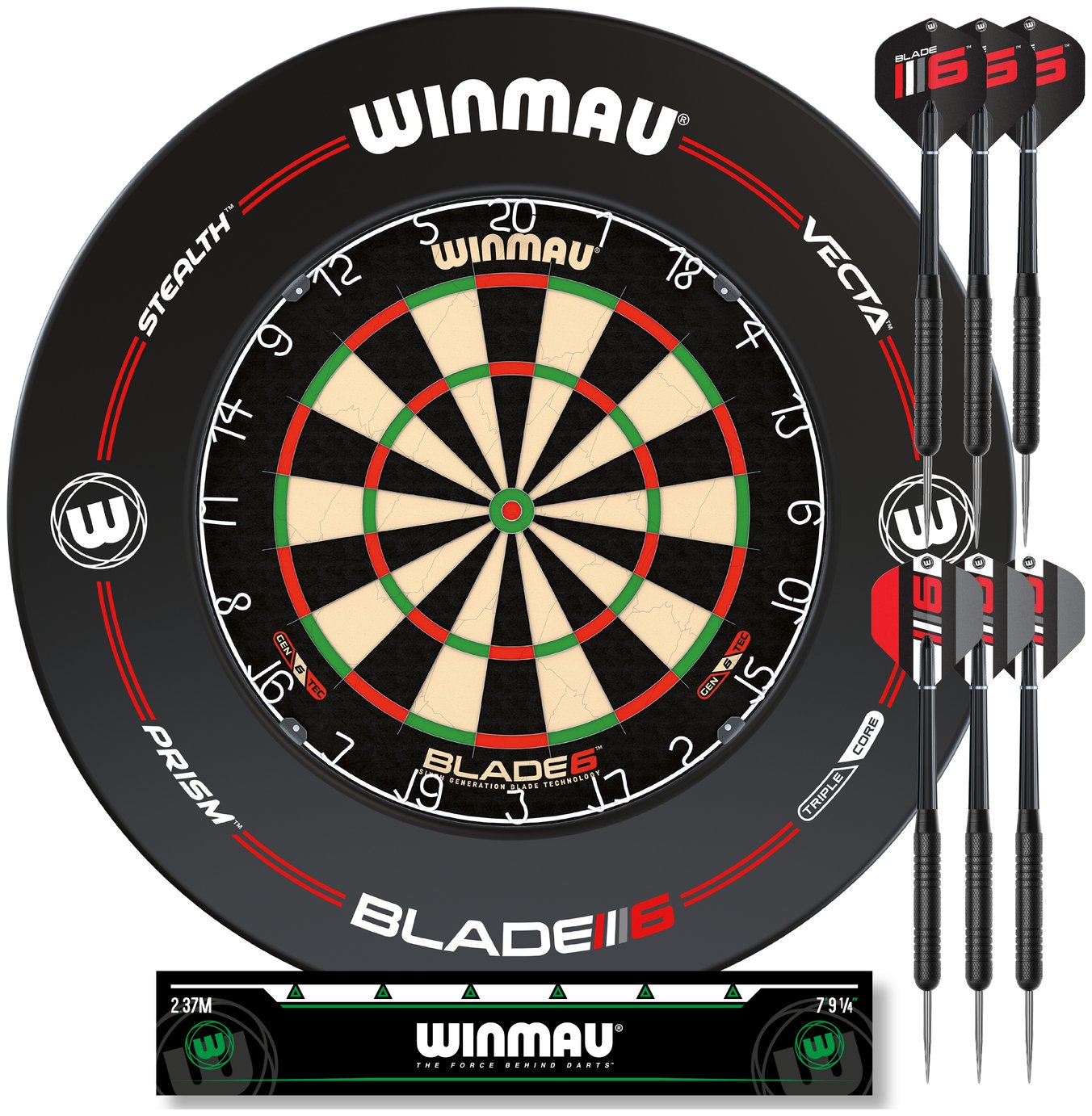Winmau Blade 6 Professional Dartboard Surround and Darts Set