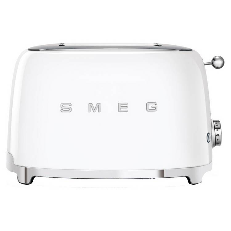 Smeg TSF01WHUK 50's Style Retro 2 Slice Toaster - White 0