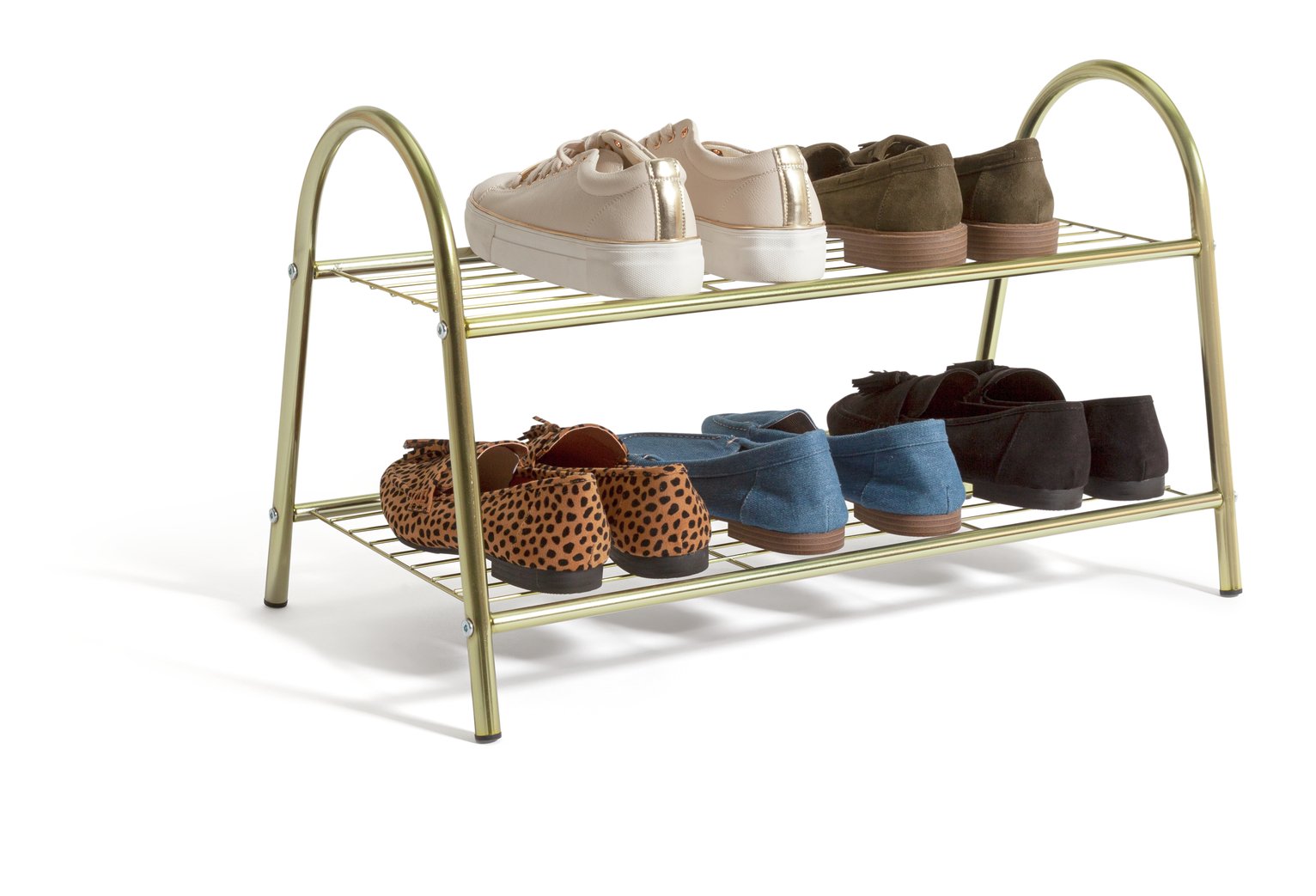 Habitat Boutique 2 Tire Shoe Rack - Gold