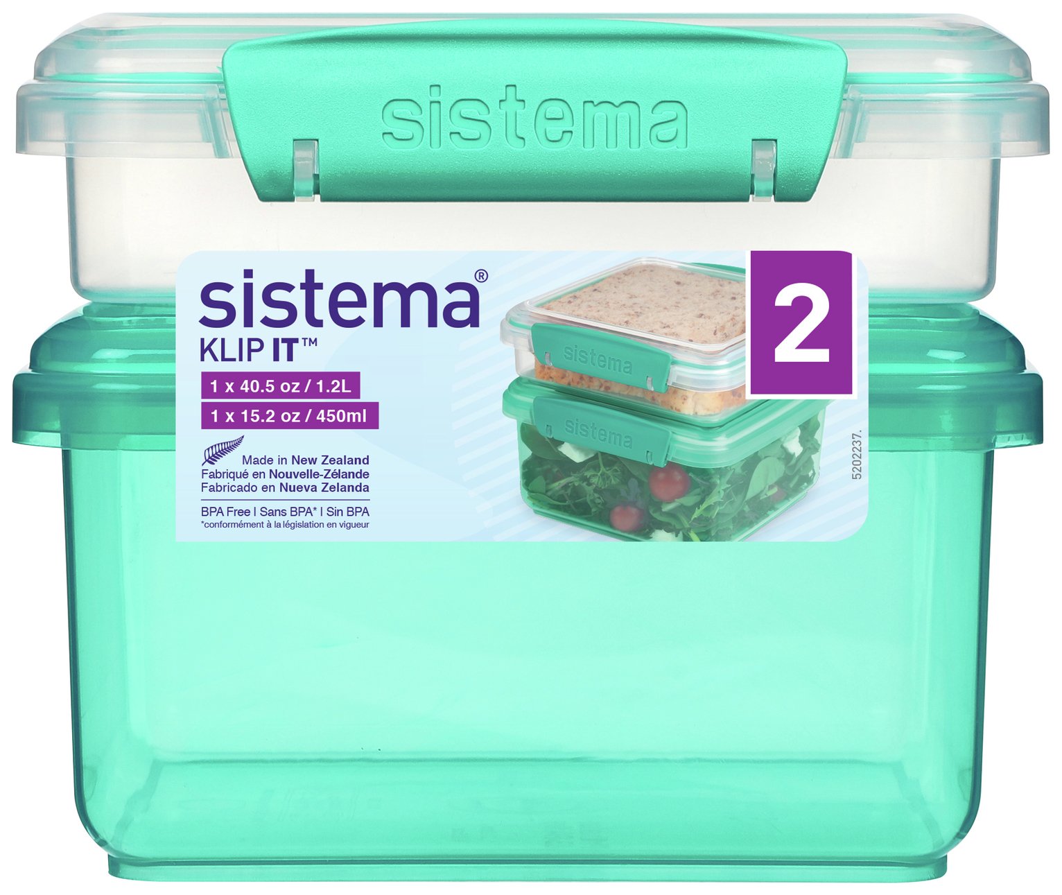 Sistema Plus Lunch Box - Pack of 2 