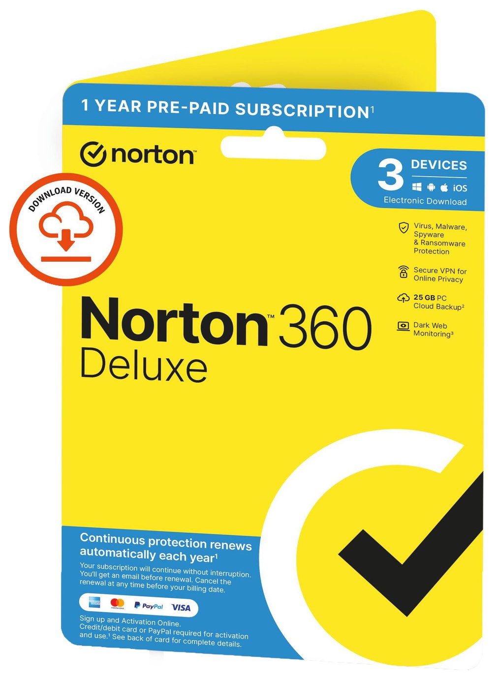 Norton 360 3 Devices 12 Month Digital Download