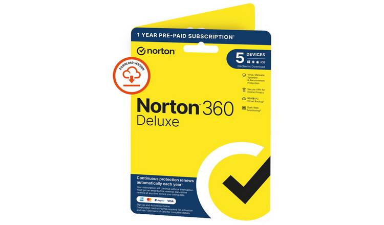 Norton 360 5 Devices 12 Month Digital Download