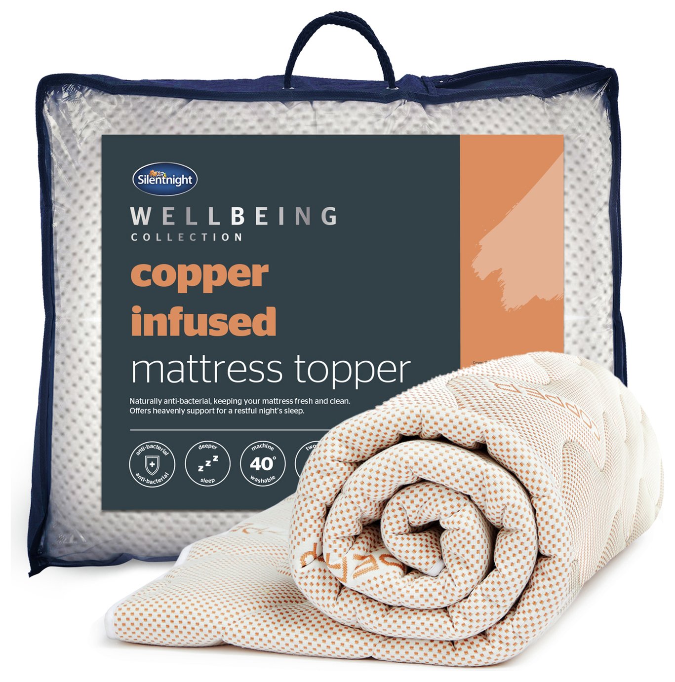 Silentnight Wellbeing Copper Infused Mattress Topper- Single