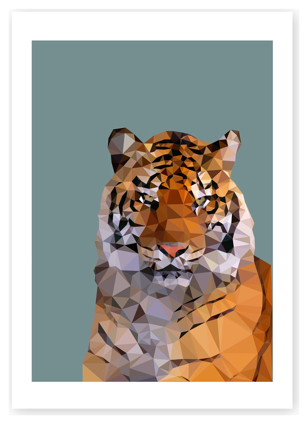 East End Prints Abstract Tiger Face Unframed Wall Art - A2