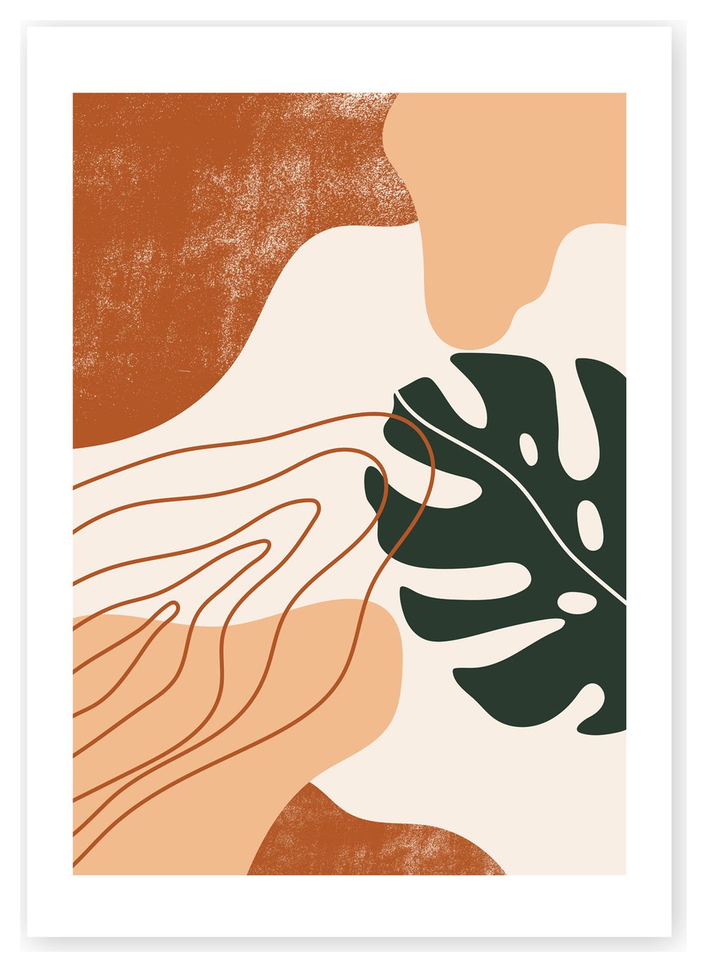 East End Prints Abstract Monstera Unframed Wall Print - A3