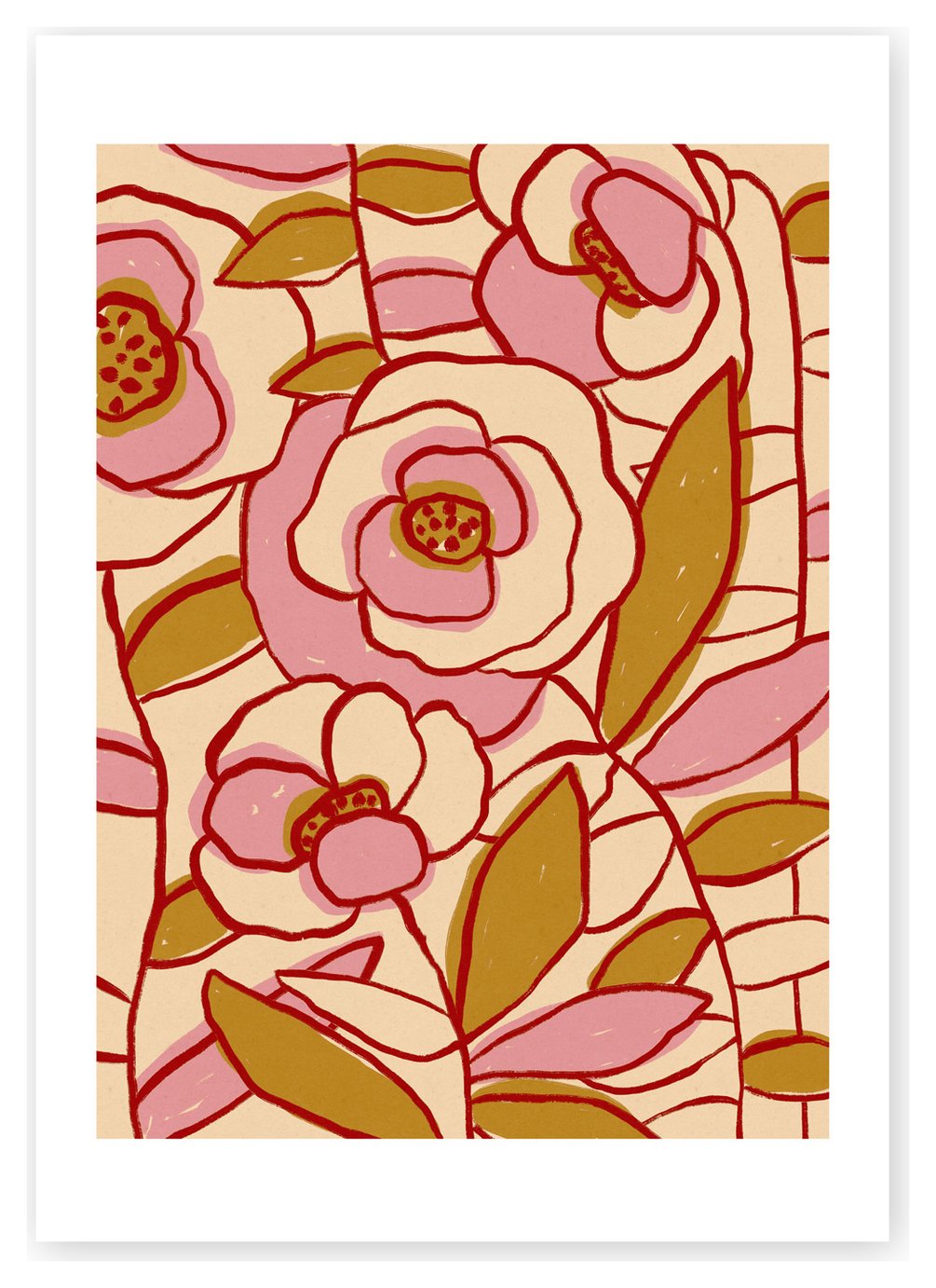 East End Prints Floral Unframed Wall Print - A2