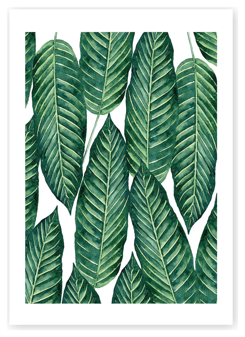 East End Prints Leaf Pattern Unframed Wall Print - A2
