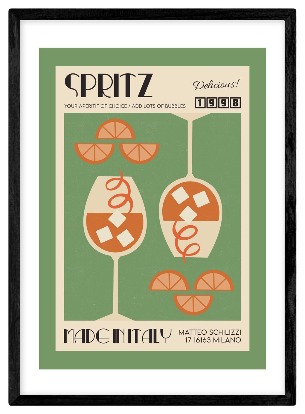 East End Prints Spritz Typographic Framed Wall Print - A2