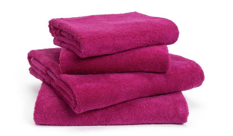 4 - Piece 100% Cotton Bath Towel Same-Size Set Guest Room Case Pack Plastic Development