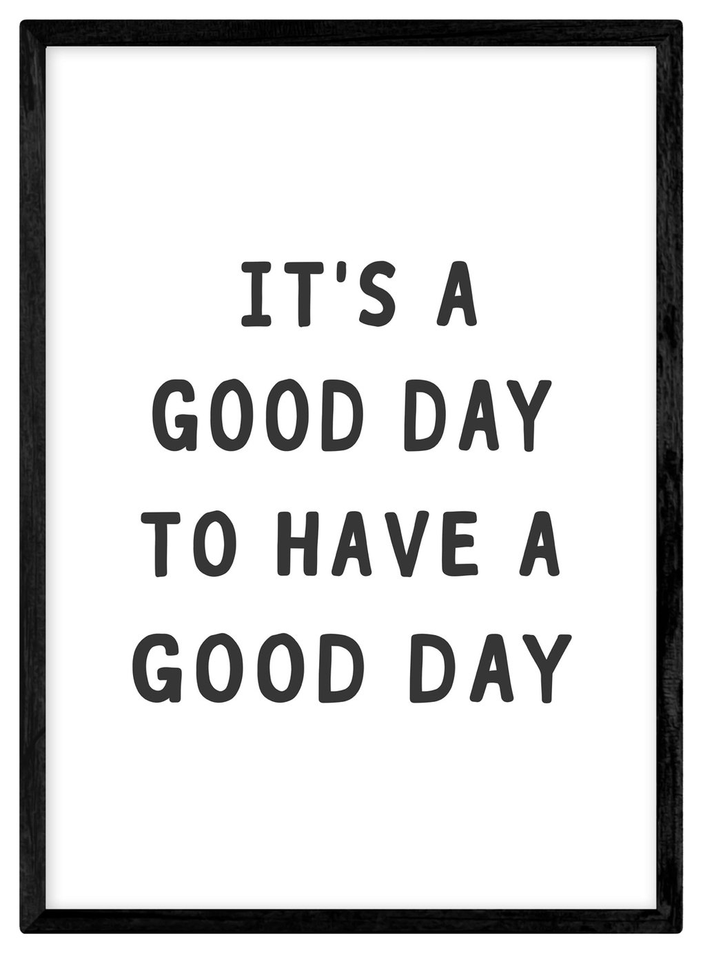 East End Prints Good Day Typographic Framed Wall Print - A2