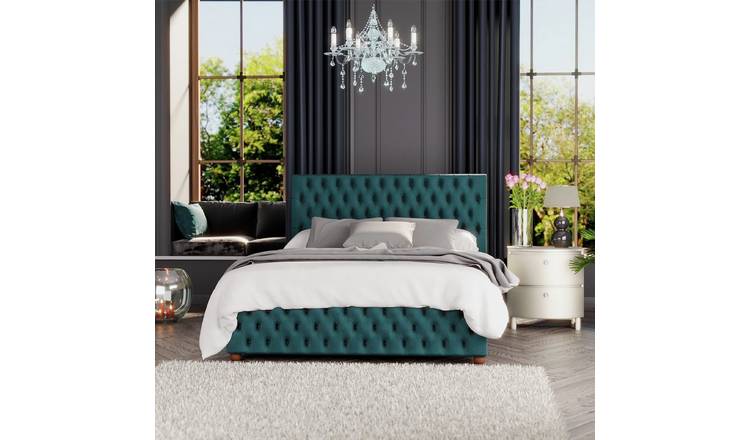 LLB Seren Velvet Kingsize Ottoman Bedframe - Emerald