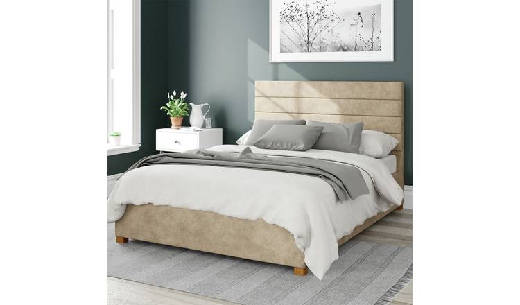 Aspire Kelly Linen Superking Ottoman Bedframe - Beige