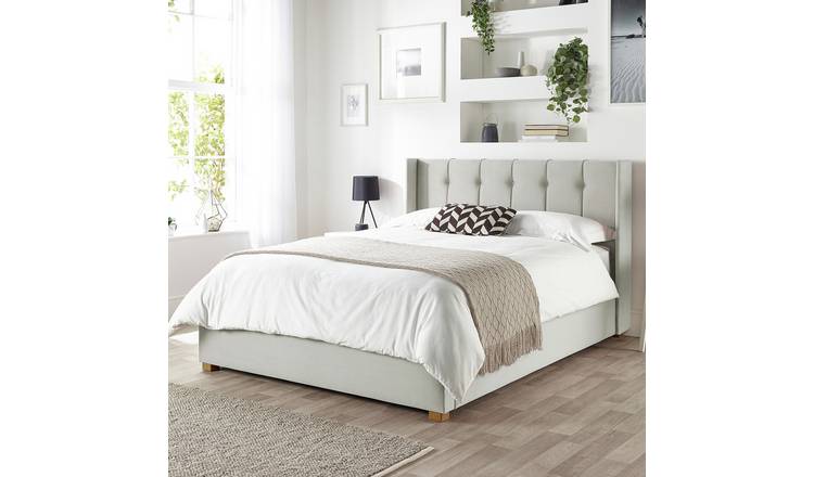 CL Utopia Velvet Superking Ottoman Bedframe - Light Silver