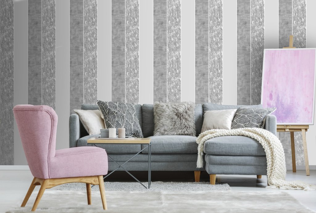 Superfresco Milan Stripe Silver Wallpaper