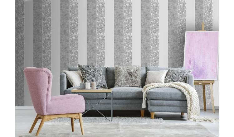 Superfresco Milan Stripe Silver Wallpaper