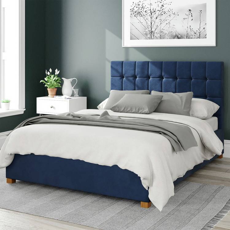 Aspire Sinatra Velvet Superking Ottoman Bedframe - Navy 0