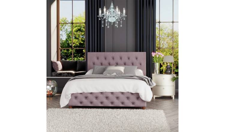 LLB Luna Velvet Double Ottoman Bedframe-Blush