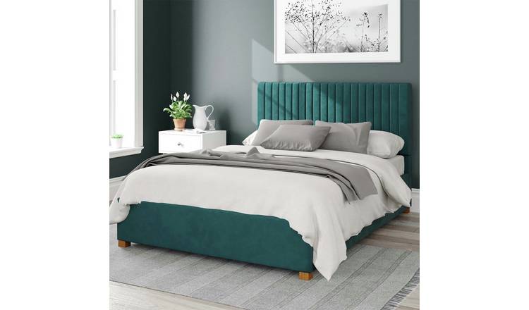 Aspire Grant Velvet Double Ottoman Bedframe - Emerald