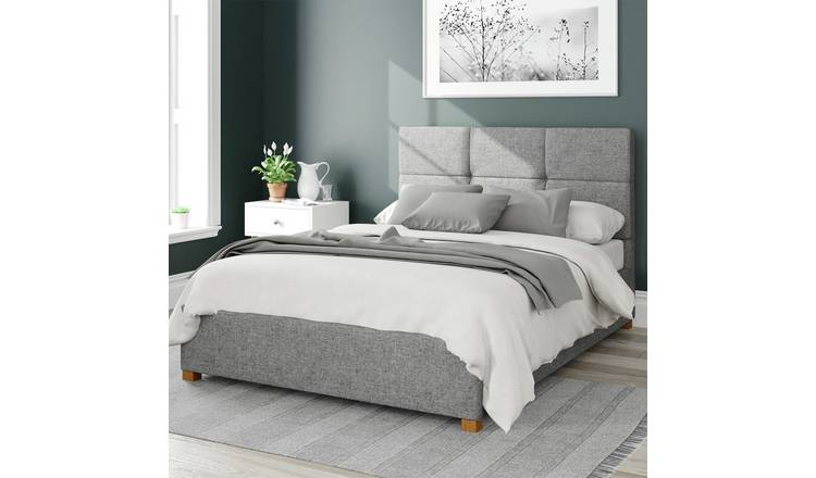 Aspire Caine Twill Superking Ottoman Bedframe - Grey