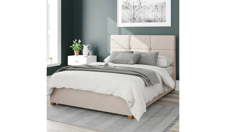 Aspire Caine Twill Double Ottoman Bedframe - Natural