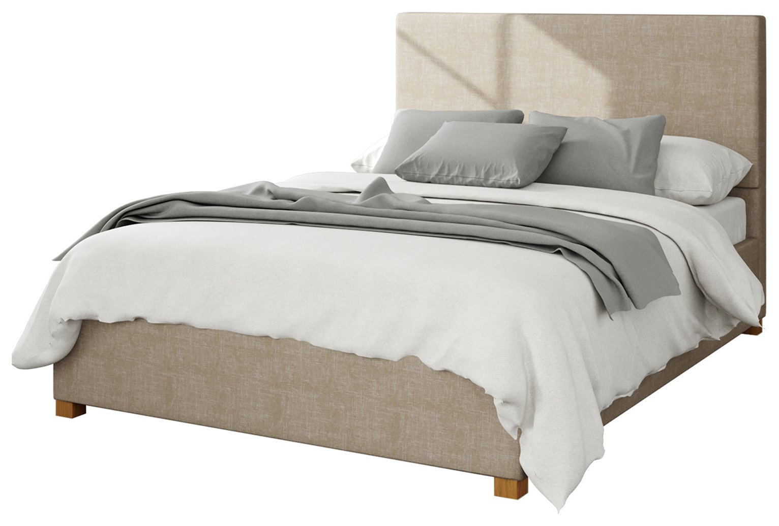 Aspire Garland Weave Double Ottoman Bedframe - Mink