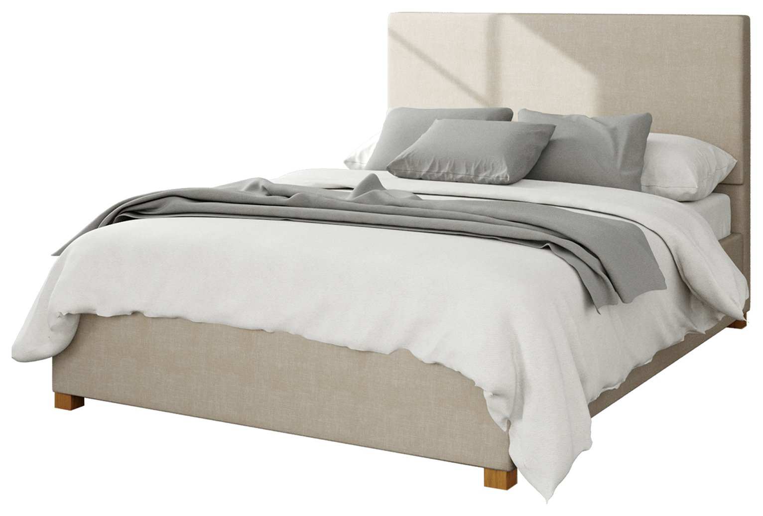 Aspire Garland Weave Double Ottoman Bedframe - Cream