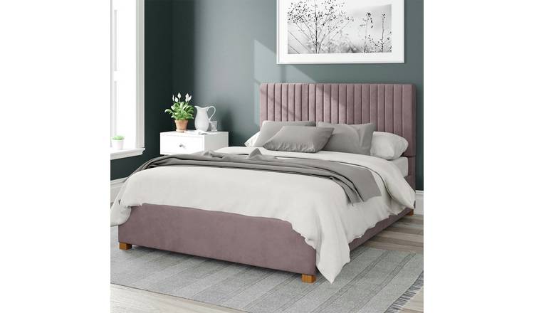 Aspire Grant Velvet Kingsize Ottoman Bedframe - Blush