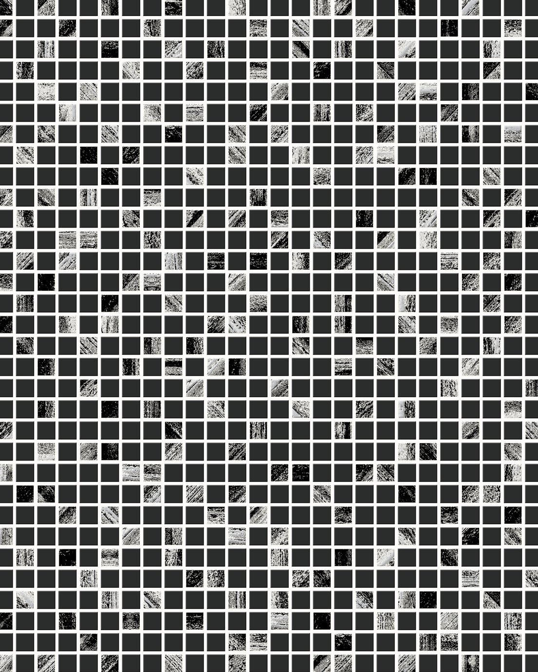 Contour Aurora Tile Black & Silver Wallpaper