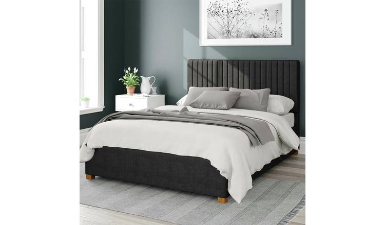 Aspire Grant Weave Double Ottoman Bedframe - Ebony