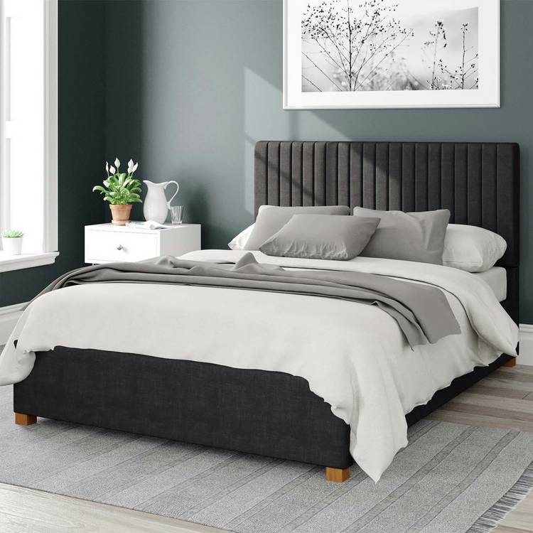 Aspire Grant Weave Double Ottoman Bedframe - Ebony 0