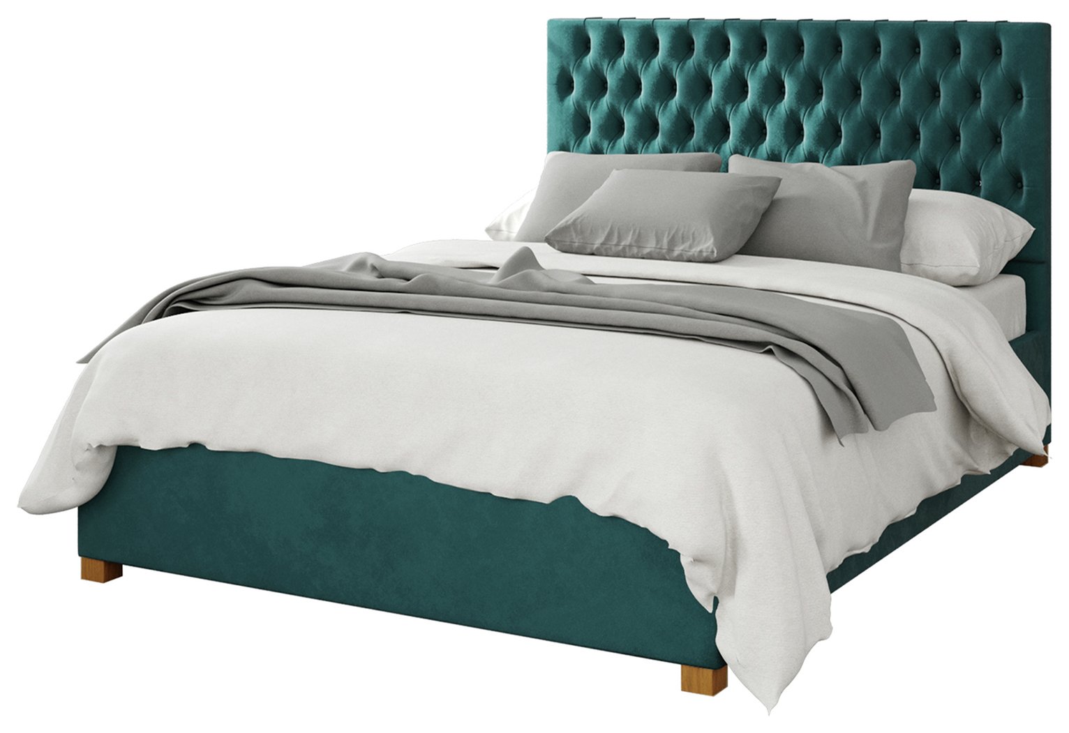 Aspire Monroe Velvet Kingsize Ottoman Bedframe - Emerald