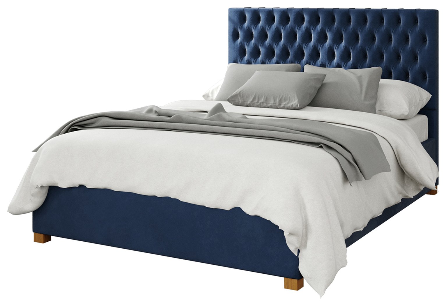 Aspire Monroe Velvet Double Ottoman Bedframe - Navy