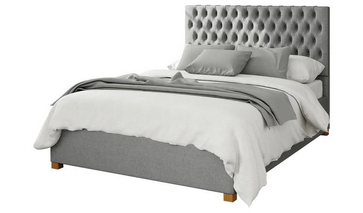 Aspire Monroe Linen Superking Ottoman Bedframe - Grey