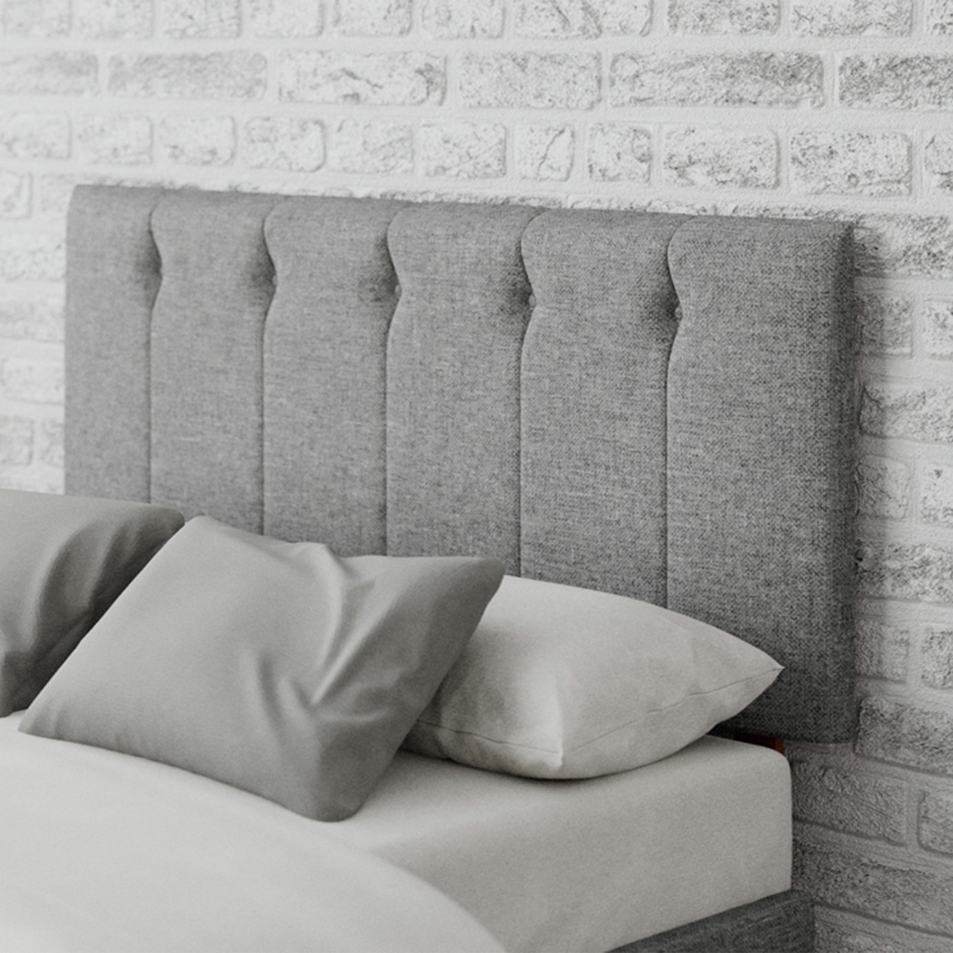 Aspire Hepburn Twill Superking Headboard - Grey