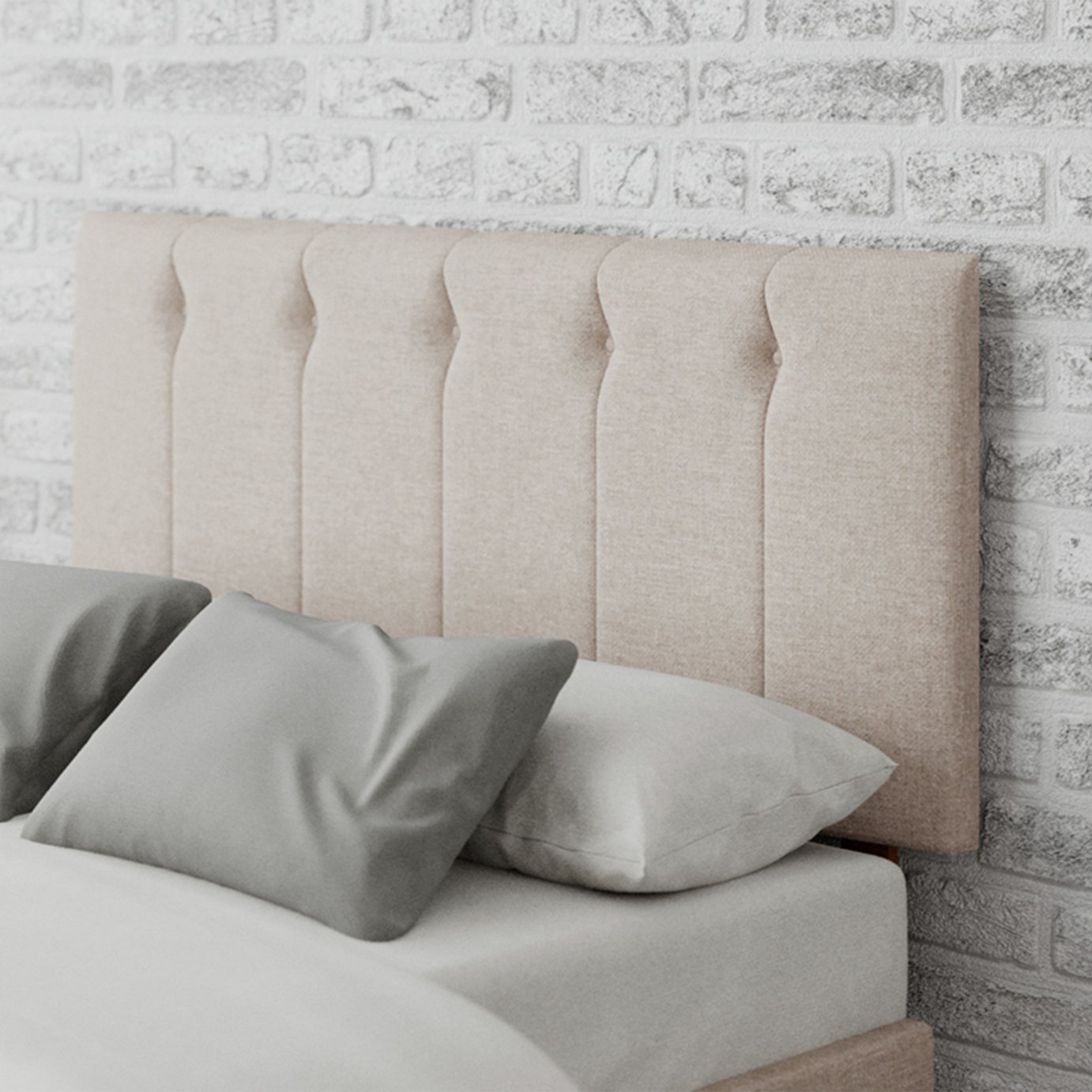 Aspire Hepburn Twill Superking Headboard - Natural