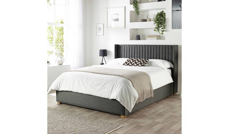 Buy CL Soho Twill Double Ottoman Bedframe - Charcoal | Bed frames | Argos