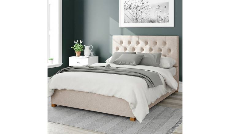 Aspire Olivier Twill Double Ottoman Bedframe - Natural