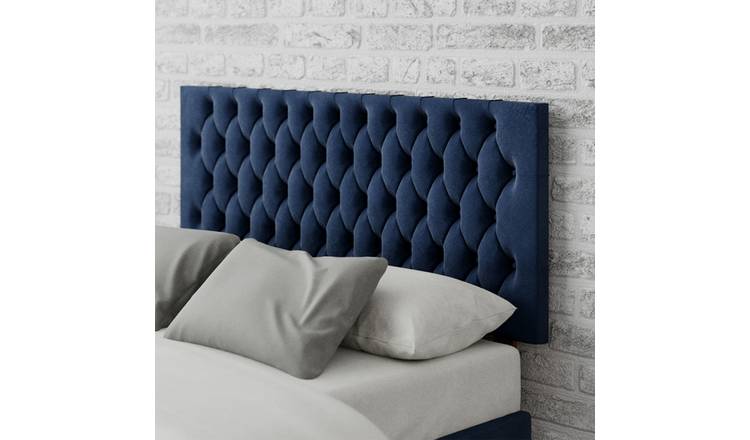 Aspire Monroe Velvet Kingsize Headboard - Navy