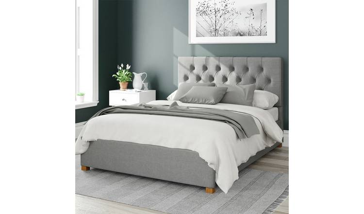Aspire Olivier Linen Kingsize Ottoman Bedframe - Grey