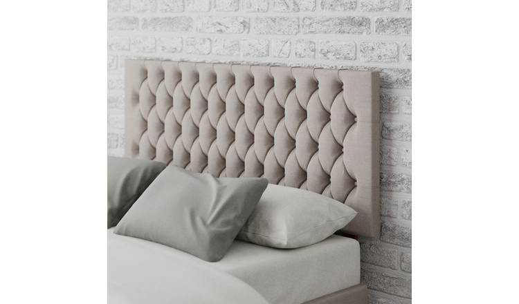 Aspire Monroe Linen Double Headboard - Off White