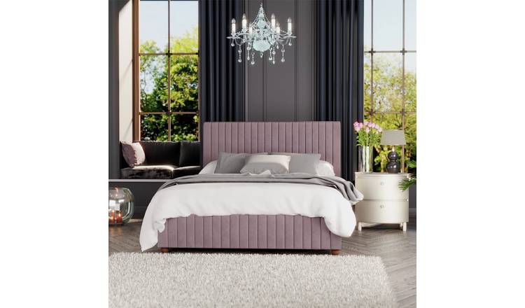 LLB Estella Velvet Double Ottoman Bedframe - Blush