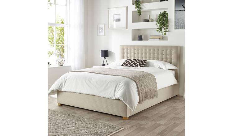 CL Opulence Twill Kingsize Ottoman Bedframe - Natural