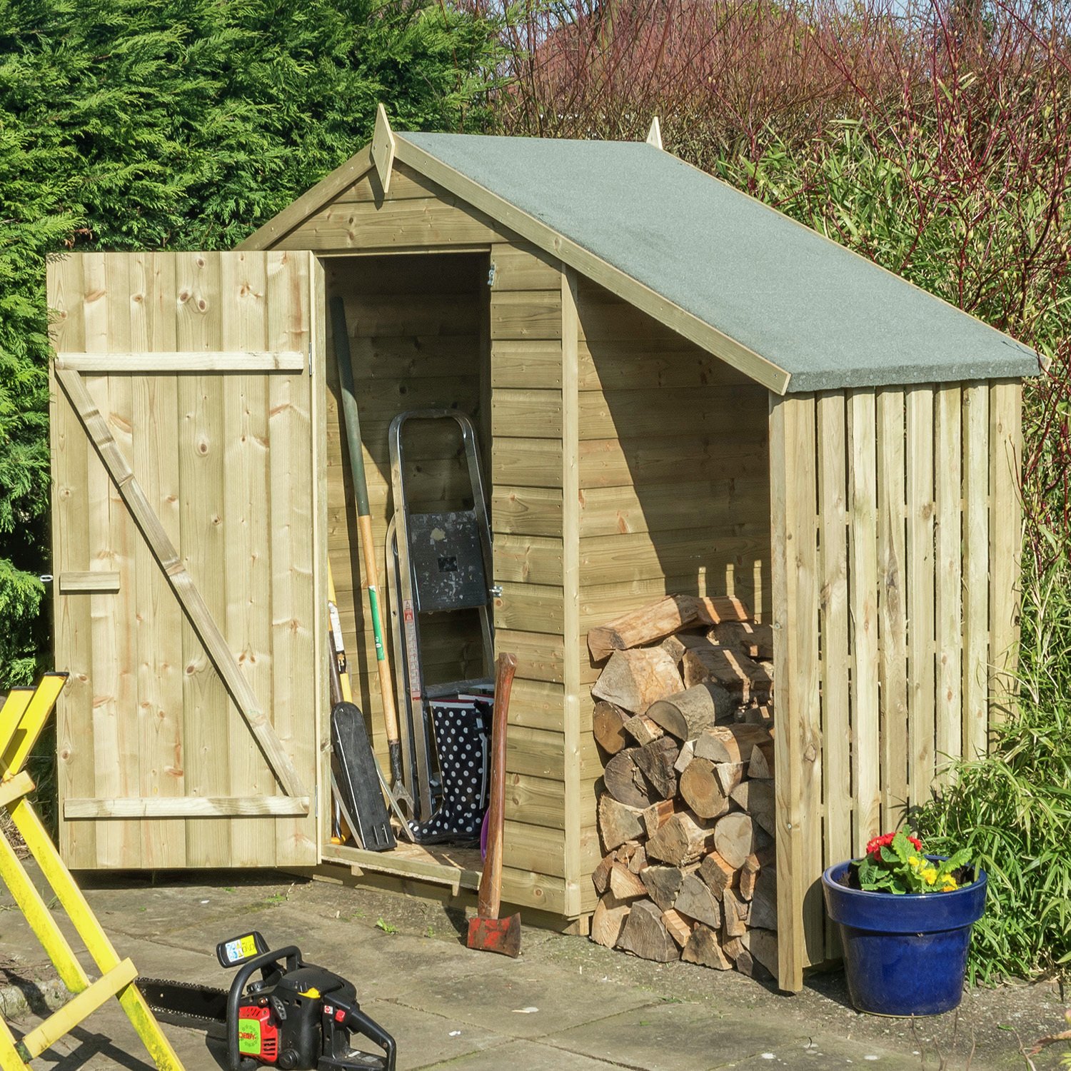 Rowlinson Shiplap Oxford Shed with Lean To - 4x3ft