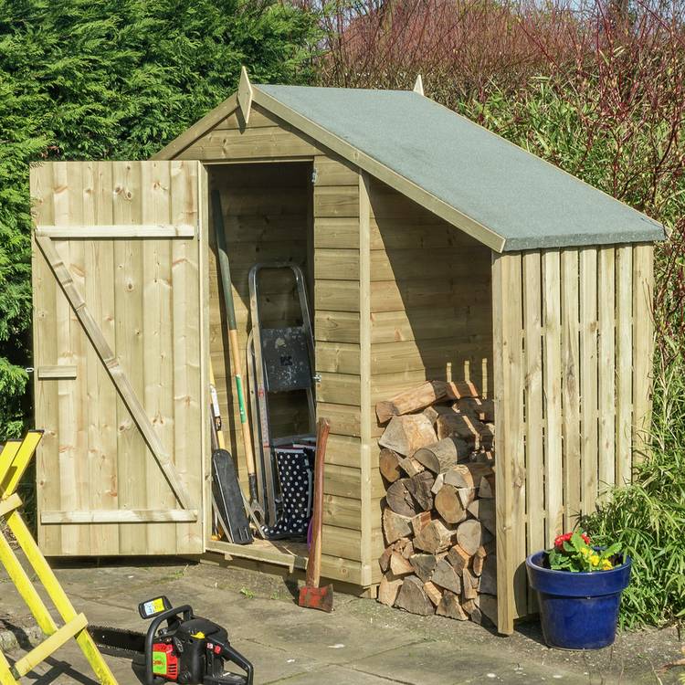 Rowlinson Shiplap Oxford Shed with Lean To - 4x3ft 0
